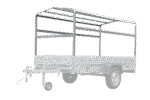 Planengestell H-1100 für 264×150 cm Anhänger Seitenansicht
