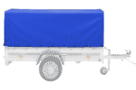 Hecköffnung der blauen Plane H-800 zum Aufrollen