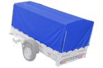 Blaue Hochplane H-800 auf 230×125 Anhänger
