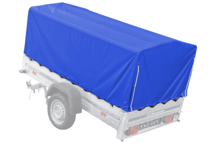 Blaue Hochplane H-800 auf 230×125 Anhänger