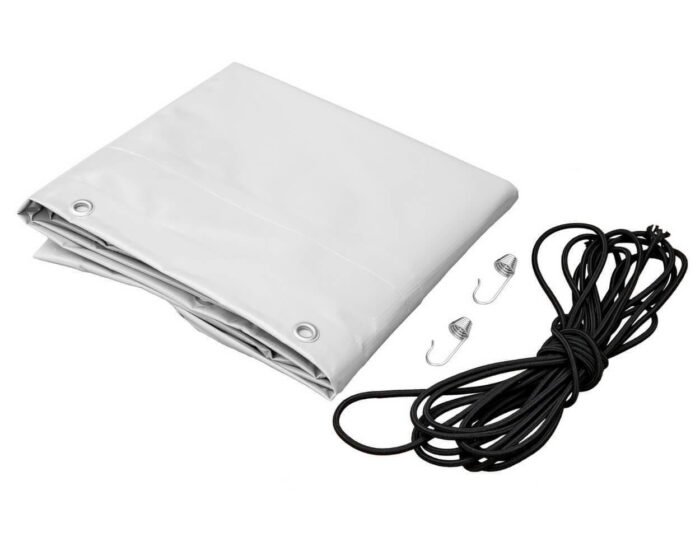 Flachplane grau für Anhänger 230×125 cm montiert