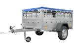 Garden Trailer 200 KIPP mit Gitteraufsätzen und blauer Plane