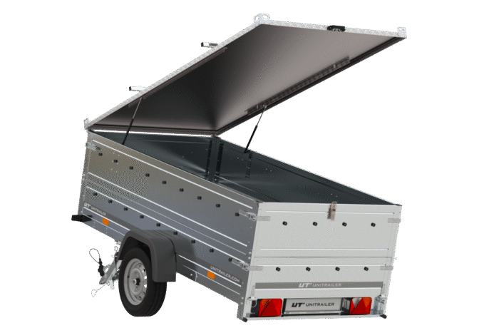 Unitrailer 264 KIPP Kastenanhänger 264×126 cm mit Alu-Deckel