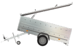 Kippfunktion und klappbare V-Deichsel am Garden Trailer 264