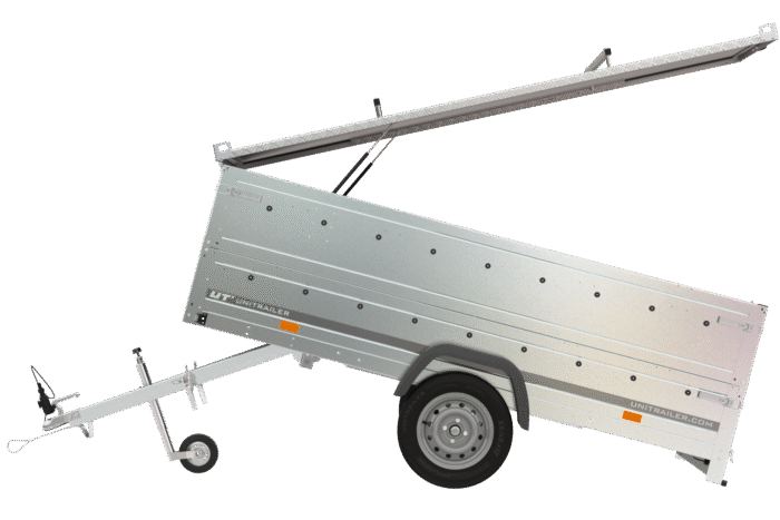 Kippfunktion und klappbare V-Deichsel am Garden Trailer 264