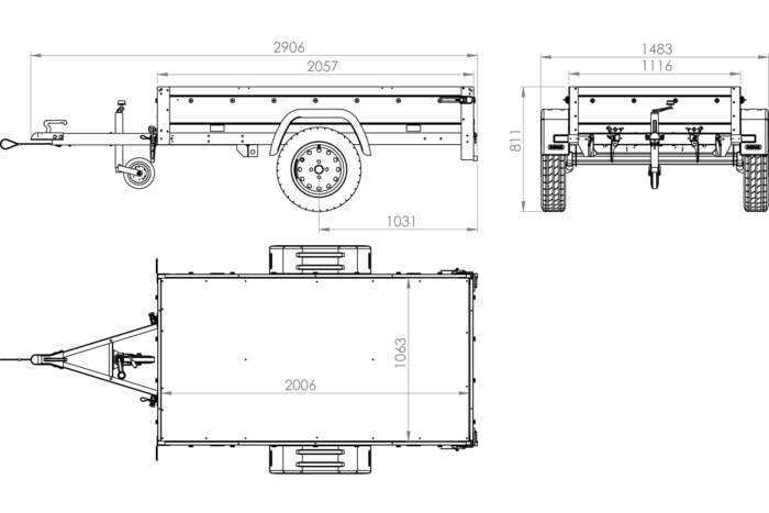 Heckbordwand geöffnet – höheres Ladevolumen 70 cm