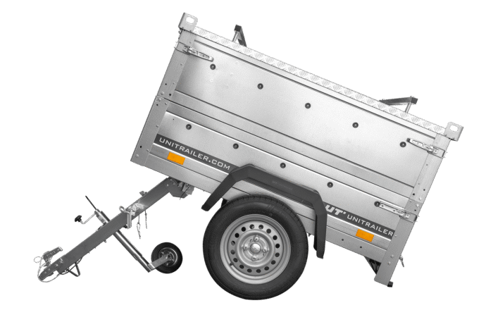 Außenliegende Räder 155/70 R13 am Einachs-Kastenanhänger