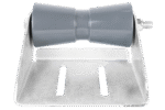 Kielrolle grau 194×90 mm mit Stahlhalter am Bootsanhänger