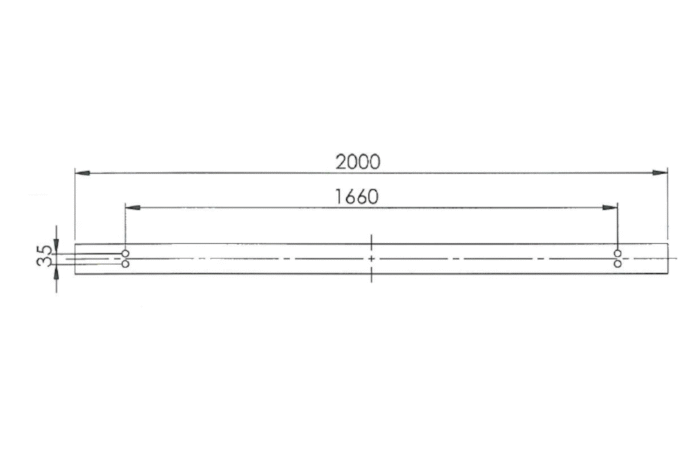 Seitliche Bootsauflage 200 cm mit Teppichbezug