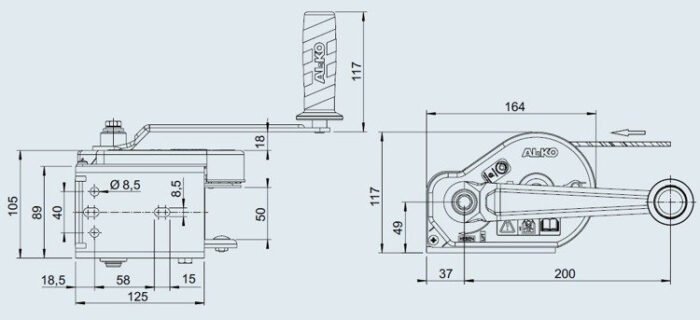 Gurttrommel für ca. 35 mm Gurt bis 4 m